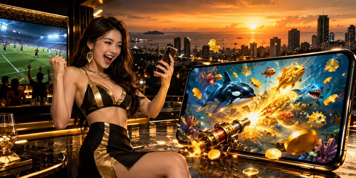 Người dùng chơi Bắn Cá trên điện thoại tại bãi biển Phú Quốc